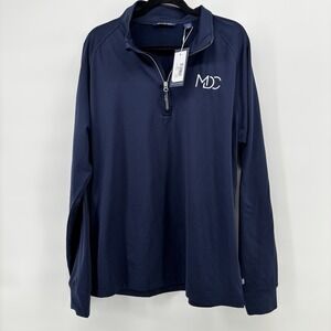 MDC Cutter & Buck Golf Course Men's L Tall  Navy Quarter Zip Pullover Golf Shirt